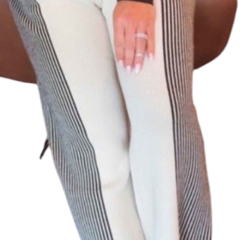 Chic Striped Black and White Pants